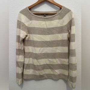 Banana Republic Striped Crewneck Sweater in Cream and Beige